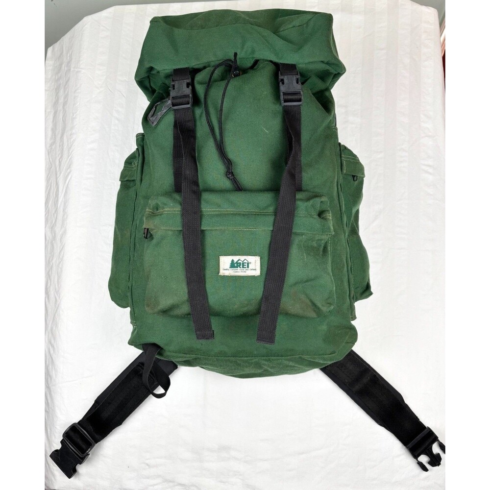 VTG 70s/80s REI Coop Internal Frame Backpack USA Made Canvas Army Green